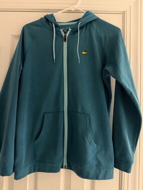 Masters Magnolia Teal Zip Hoodie with Yellow Accent